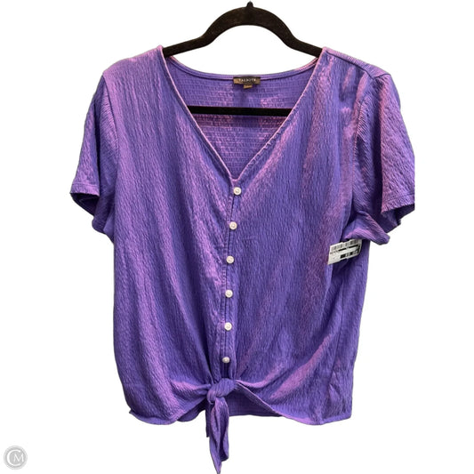 Top Short Sleeve Basic By Talbots In Purple, Size: M
