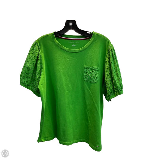 Top Short Sleeve By Tommy Hilfiger In Green, Size: L