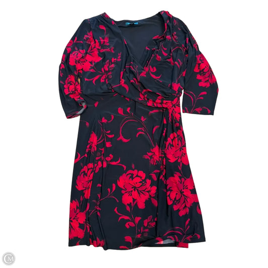 Dress Party Midi By Lauren By Ralph Lauren In Black & Red, Size: 1x