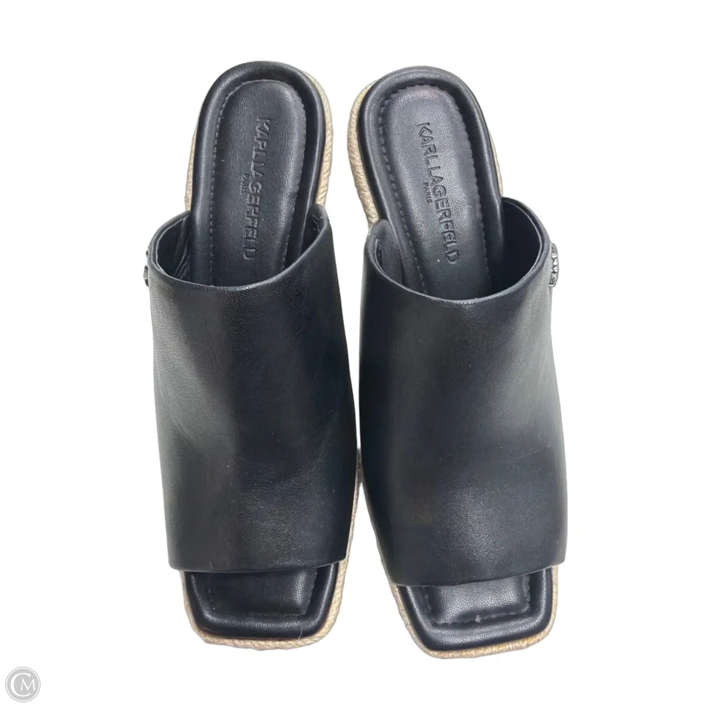 Sandals Designer By Karl Lagerfeld In Black, Size: 8