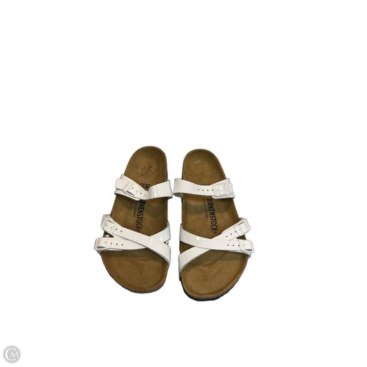 Sandals Flats By Birkenstock In White, Size: 7