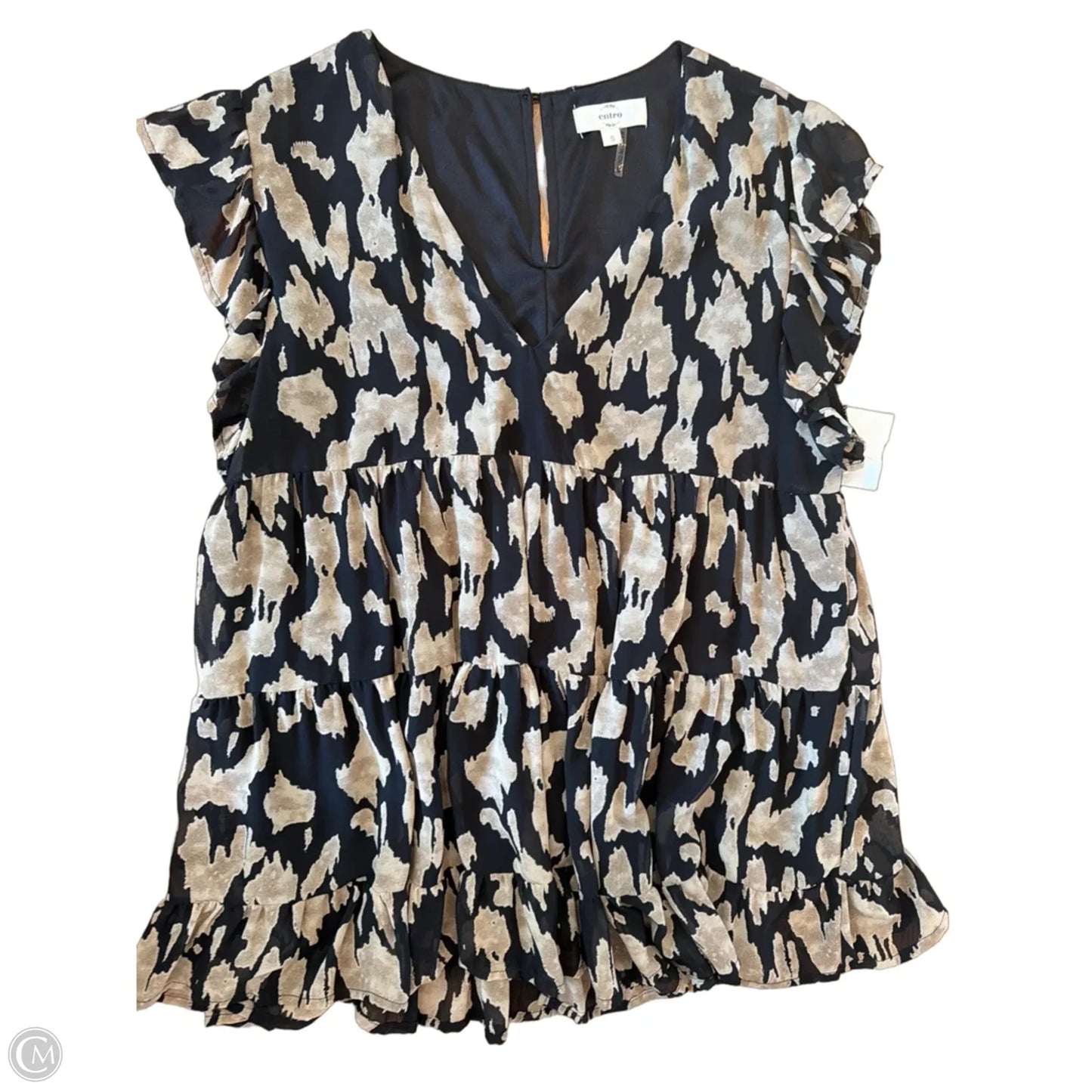 Top Sleeveless By Entro In Black & Tan, Size: S