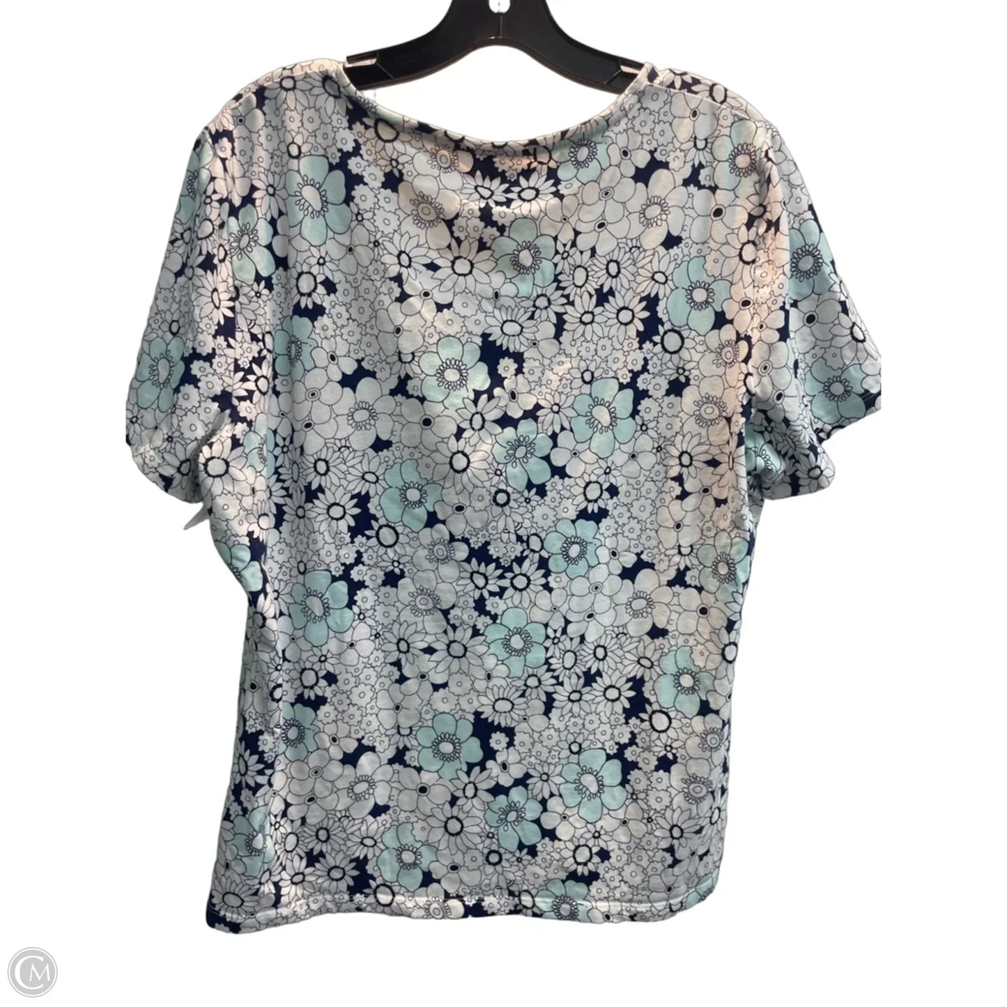 Top Short Sleeve Basic By Talbots In Floral Print, Size: Xl