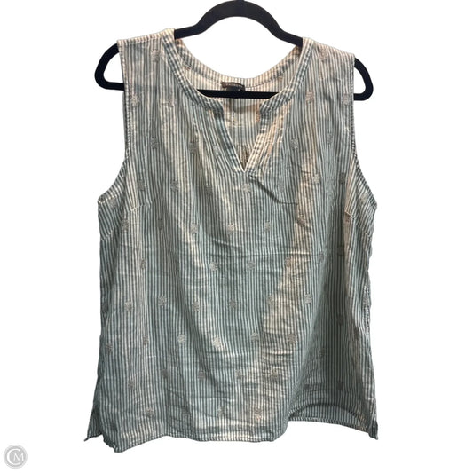Top Sleeveless By Talbots In Striped Pattern, Size: Xl