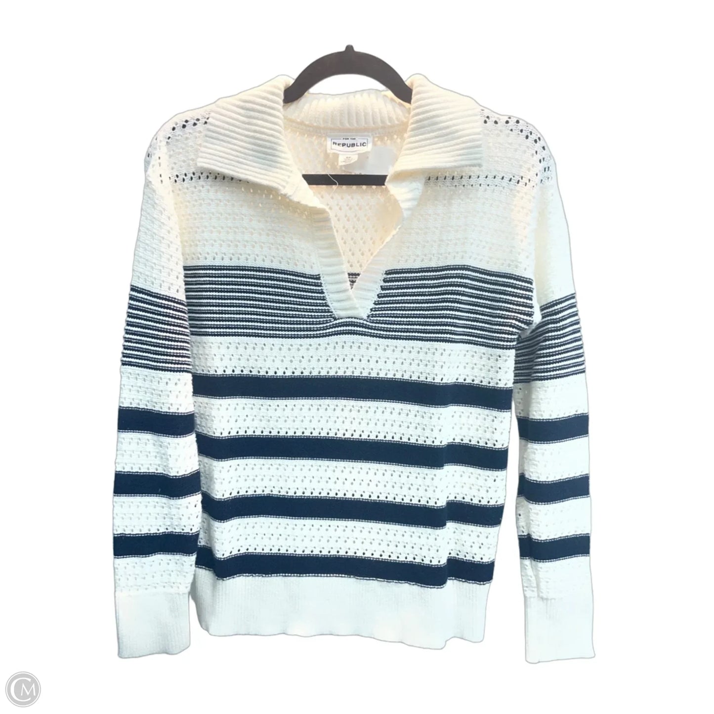 Sweater By For The Republic In Blue & White, Size: S