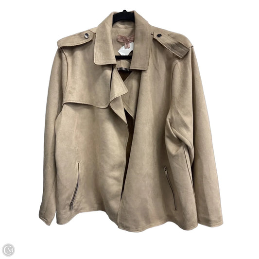 Jacket Faux Fur & Sherpa By Philosophy In Tan, Size: 1x