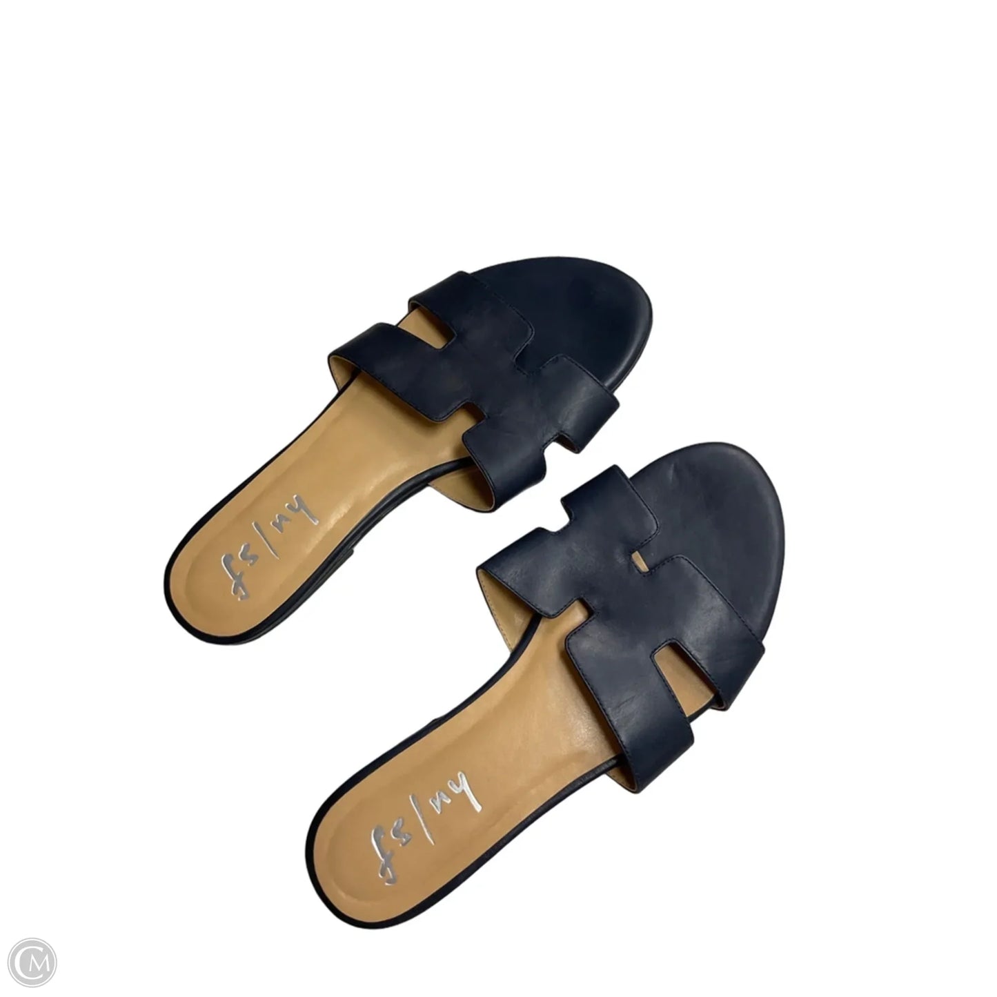 Sandals Flats By Clothes Mentor In Navy, Size: 10