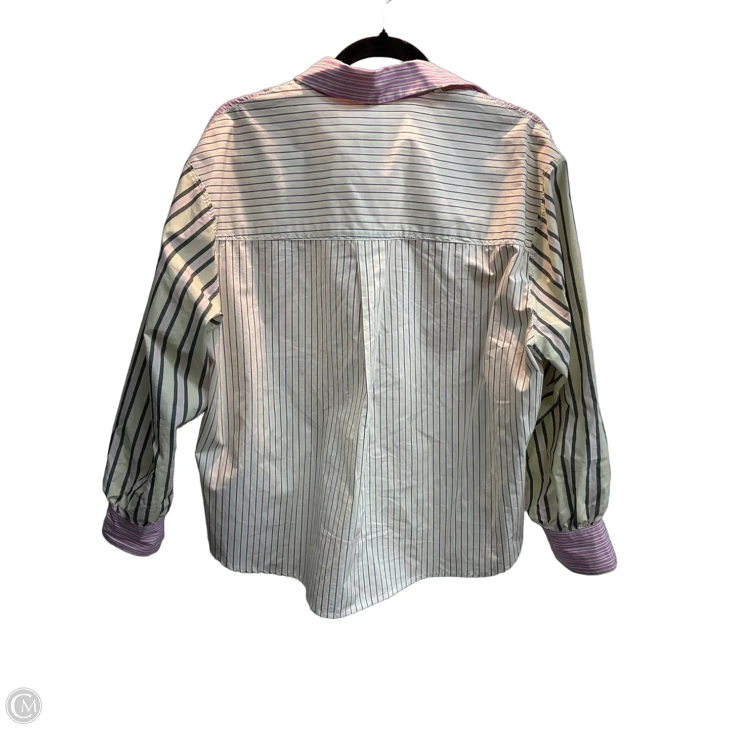 Blouse Long Sleeve By Anthropologie In Striped Pattern, Size: Xs