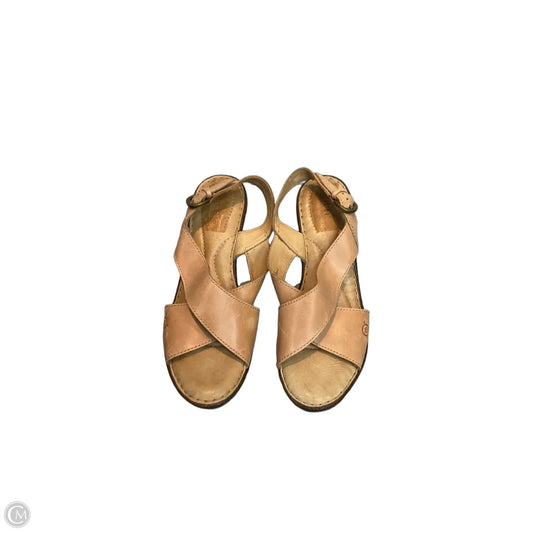Sandals Heels Wedge By Born In Tan, Size: 9