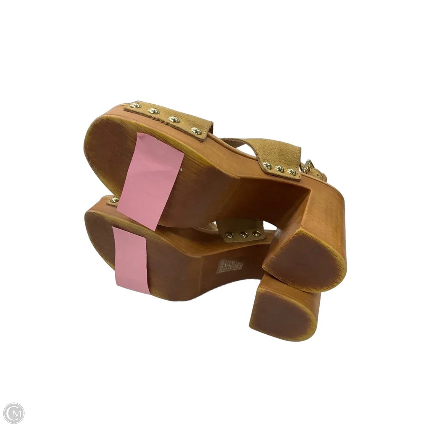 Sandals Heels Block By Anthropologie In Tan, Size: 8.5