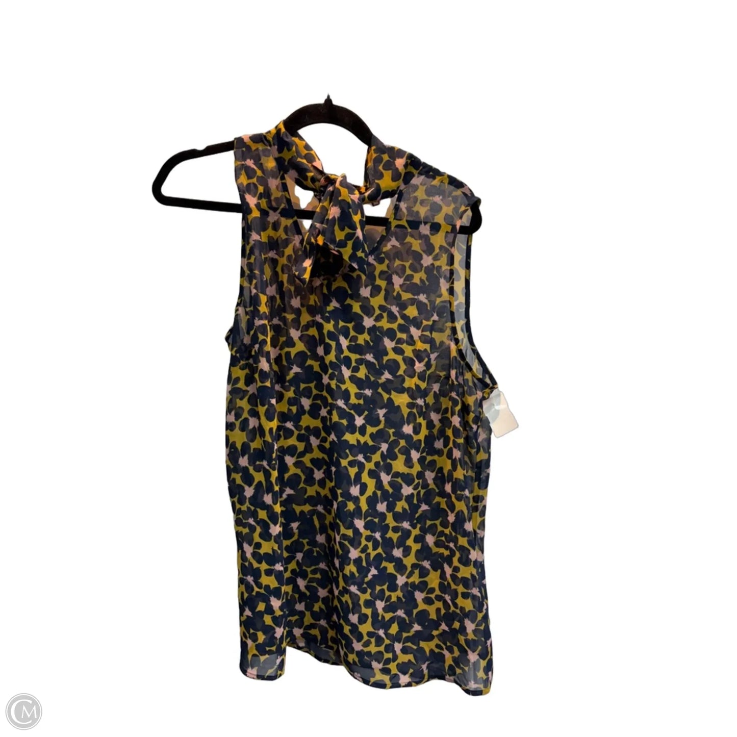 Top Sleeveless By Cabi In Blue & Yellow, Size: Xl