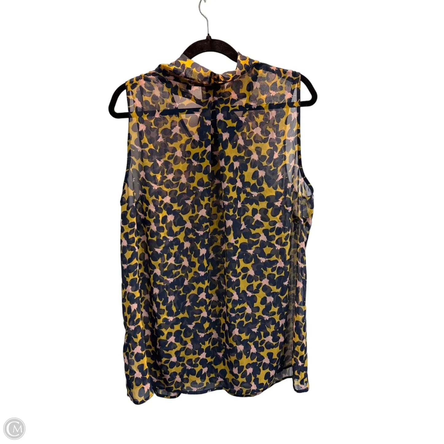 Top Sleeveless By Cabi In Blue & Yellow, Size: Xl