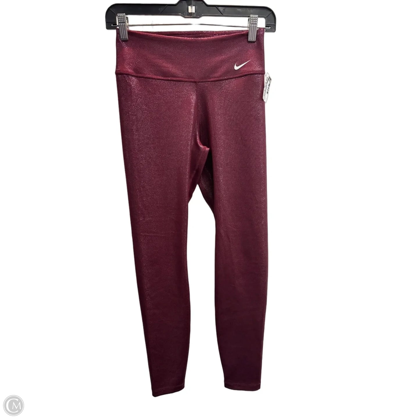 Athletic Leggings By Nike In Maroon, Size: S