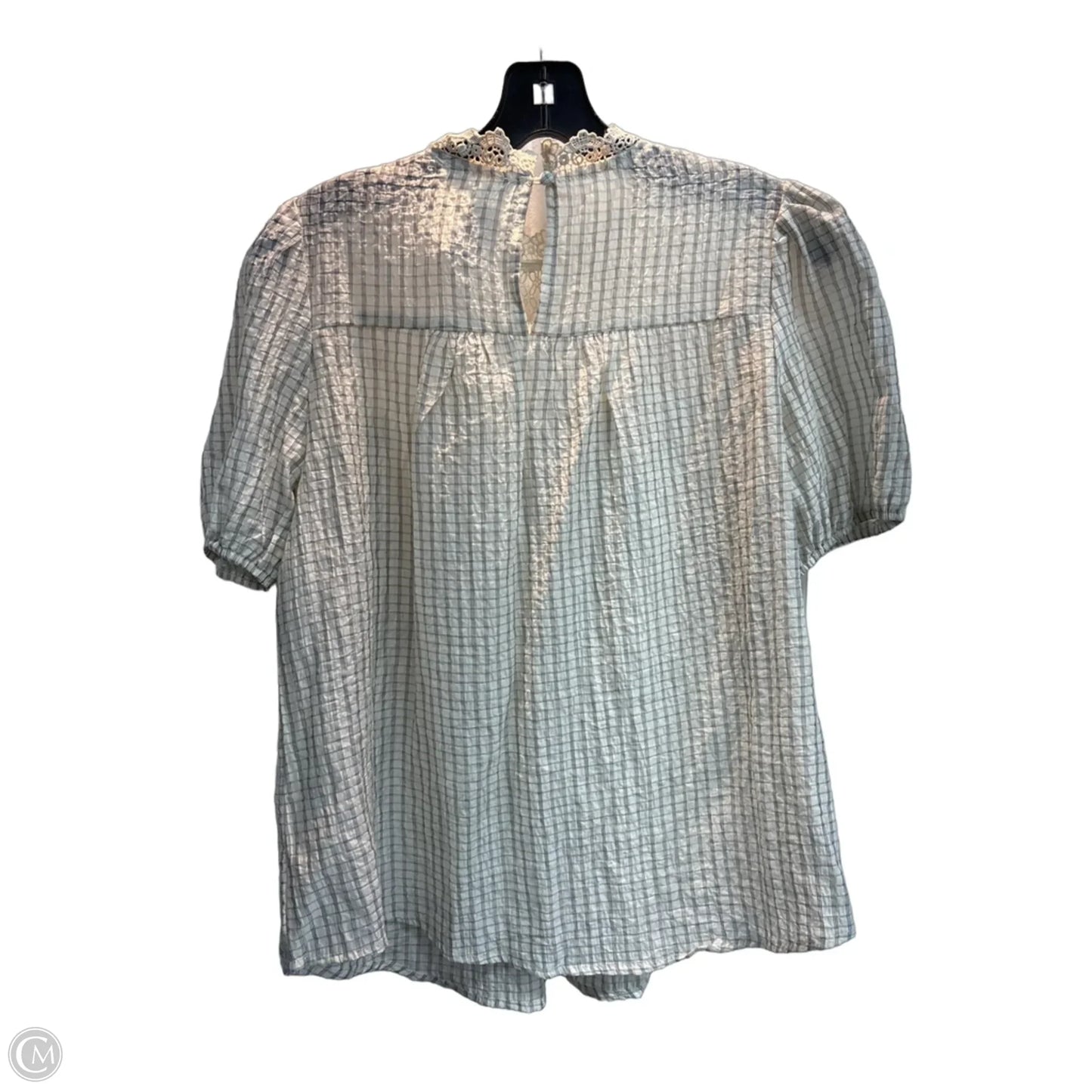 Top Short Sleeve By Mine In Checkered Pattern, Size: M