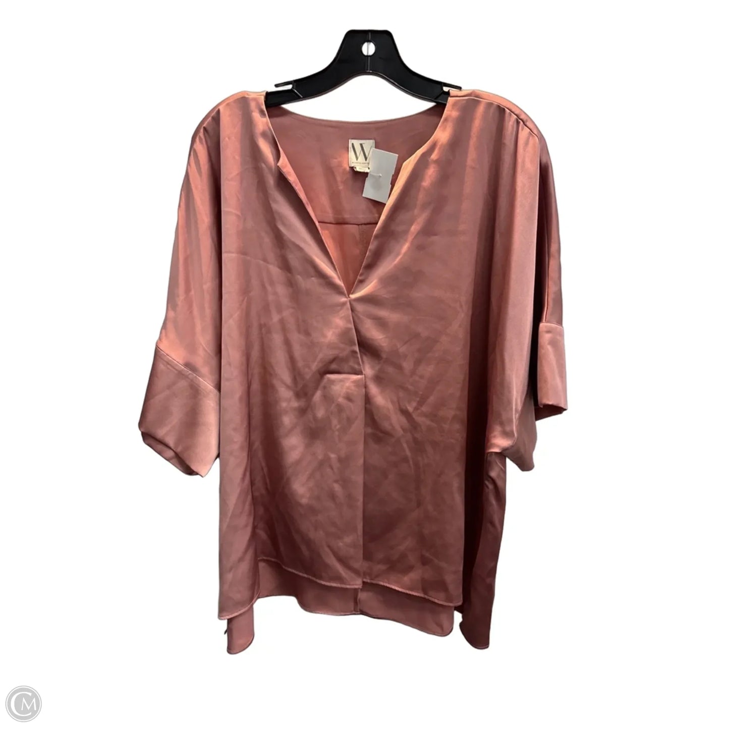 Top Short Sleeve By Worthington In Pink, Size: Xxl