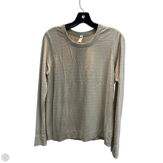 Athletic Top Long Sleeve Crewneck By Lululemon In Tan, Size: M