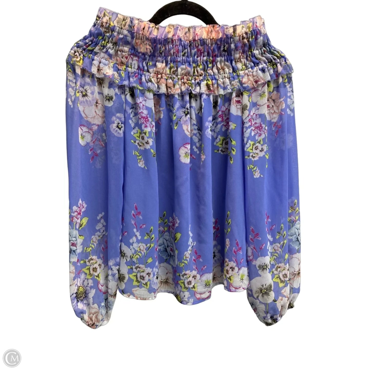 Blouse Long Sleeve By White House Black Market In Floral Print, Size: Xs