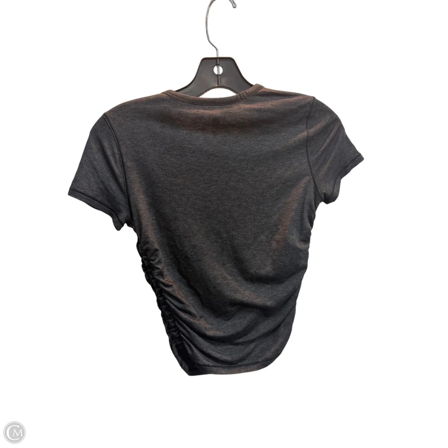 Athletic Top Short Sleeve By Lululemon In Grey, Size: S
