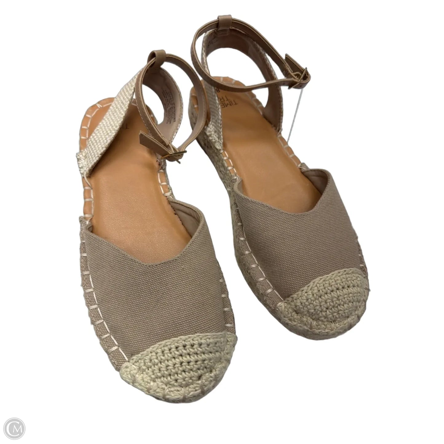 Sandals Heels Platform By Time And Tru In Tan, Size: 8