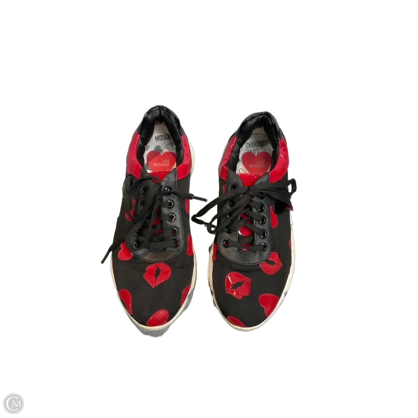 Shoes Sneakers By Love Moschino In Black & Red, Size: 8