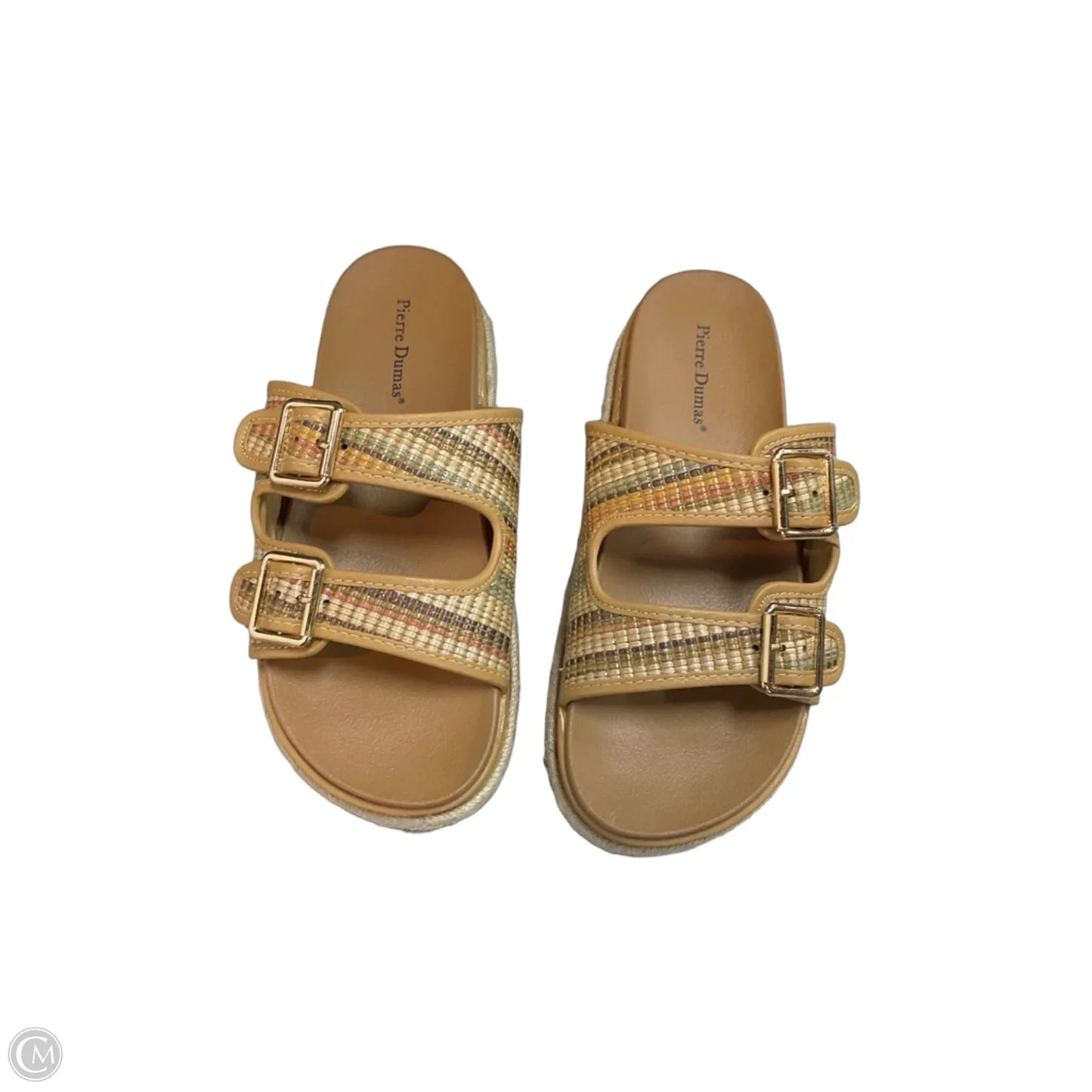 Sandals Heels Platform By Pierre Dumas In Tan, Size: 8