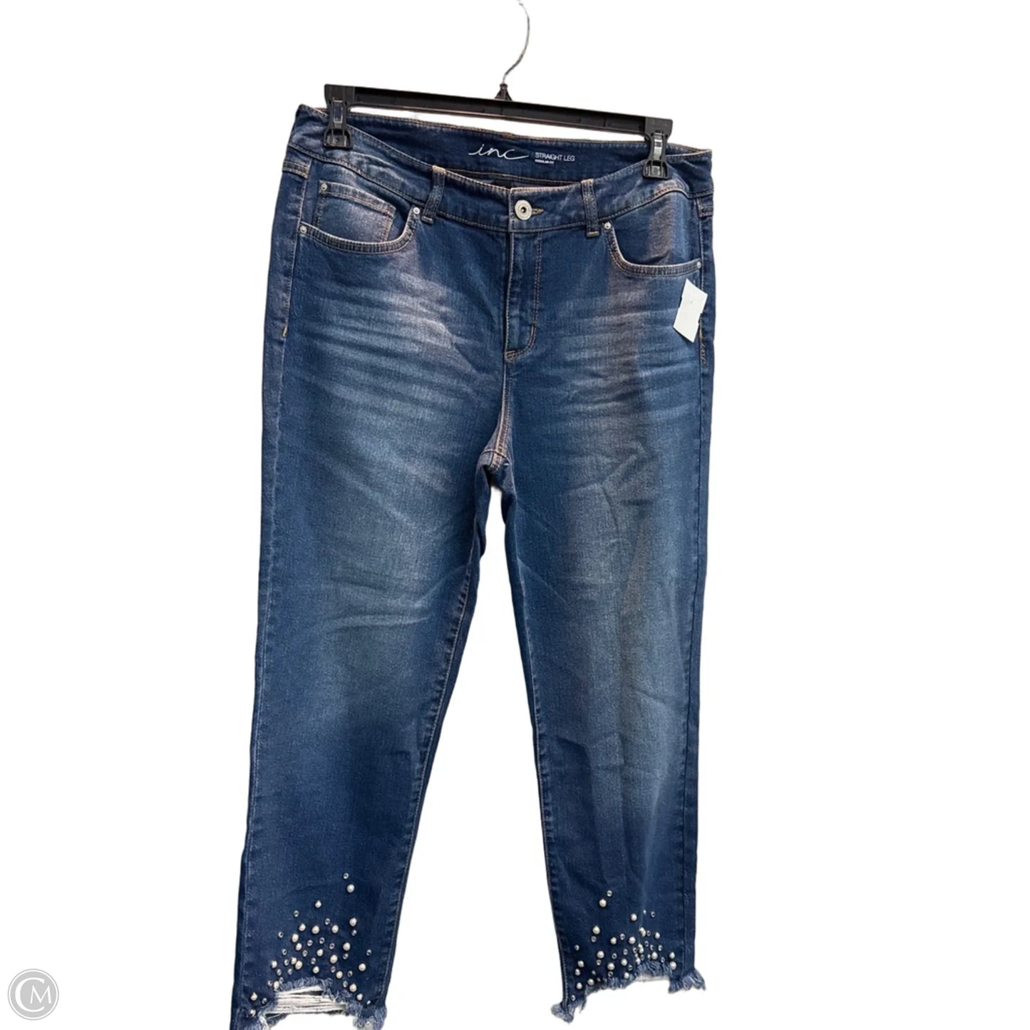 Jeans Straight By Inc In Blue Denim, Size: 12