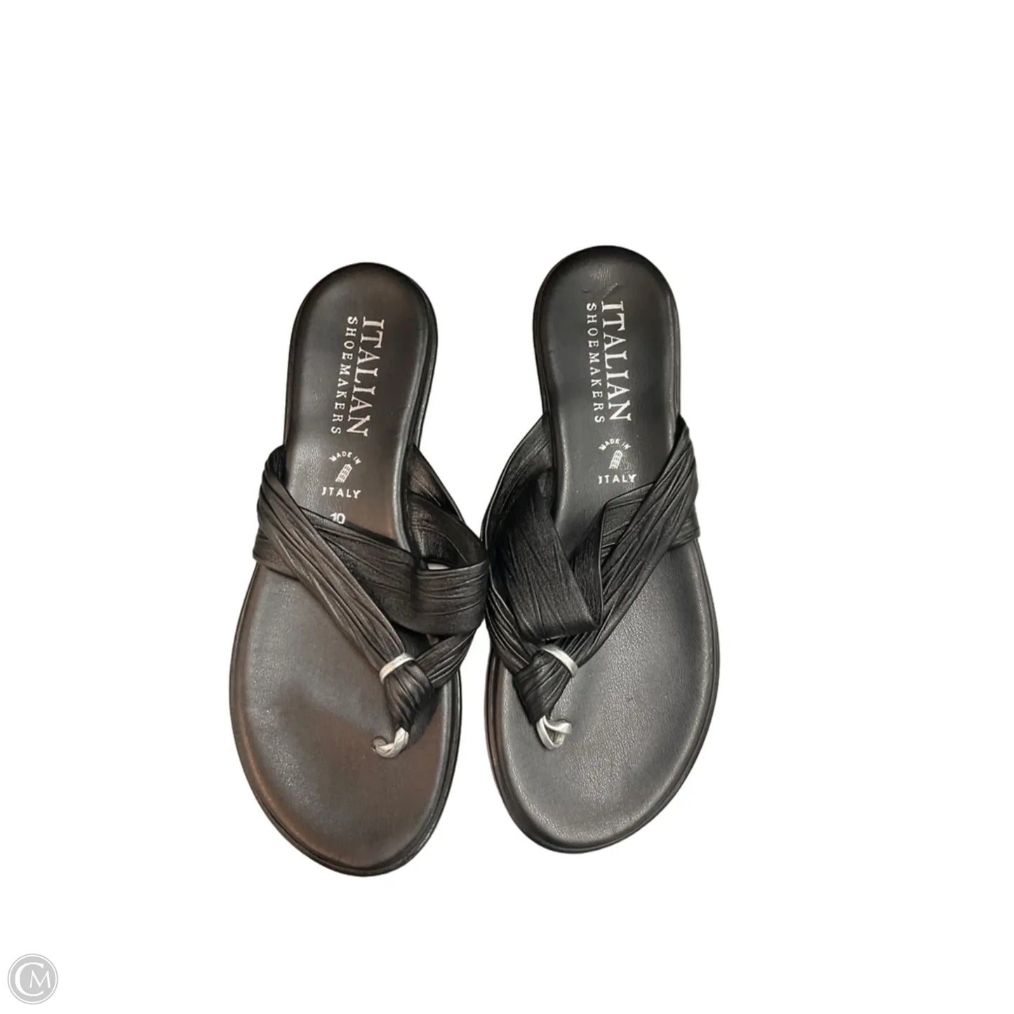 Sandals Flats By Italian Shoemakers In Black, Size: 10
