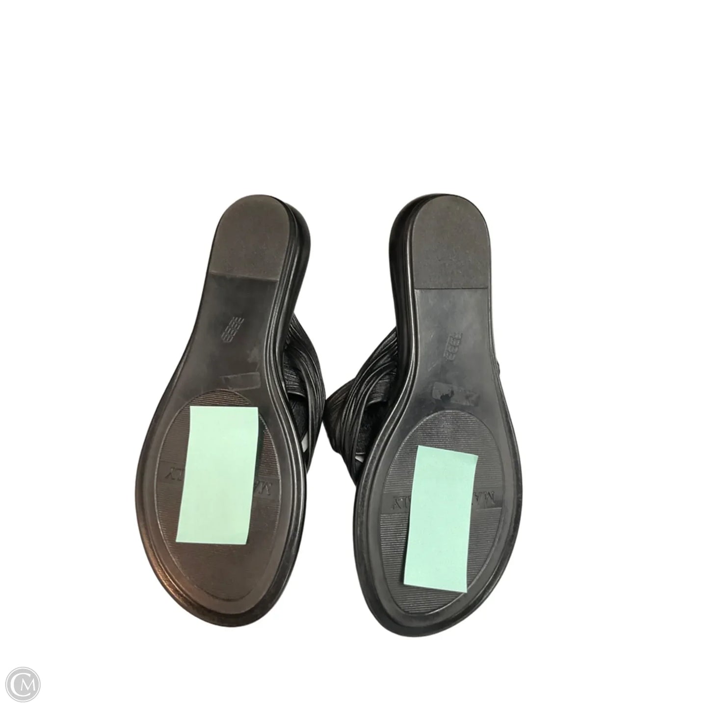 Sandals Flats By Italian Shoemakers In Black, Size: 10