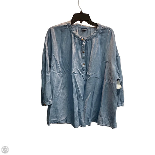 Top Short Sleeve By J. Jill In Blue Denim, Size: Xl