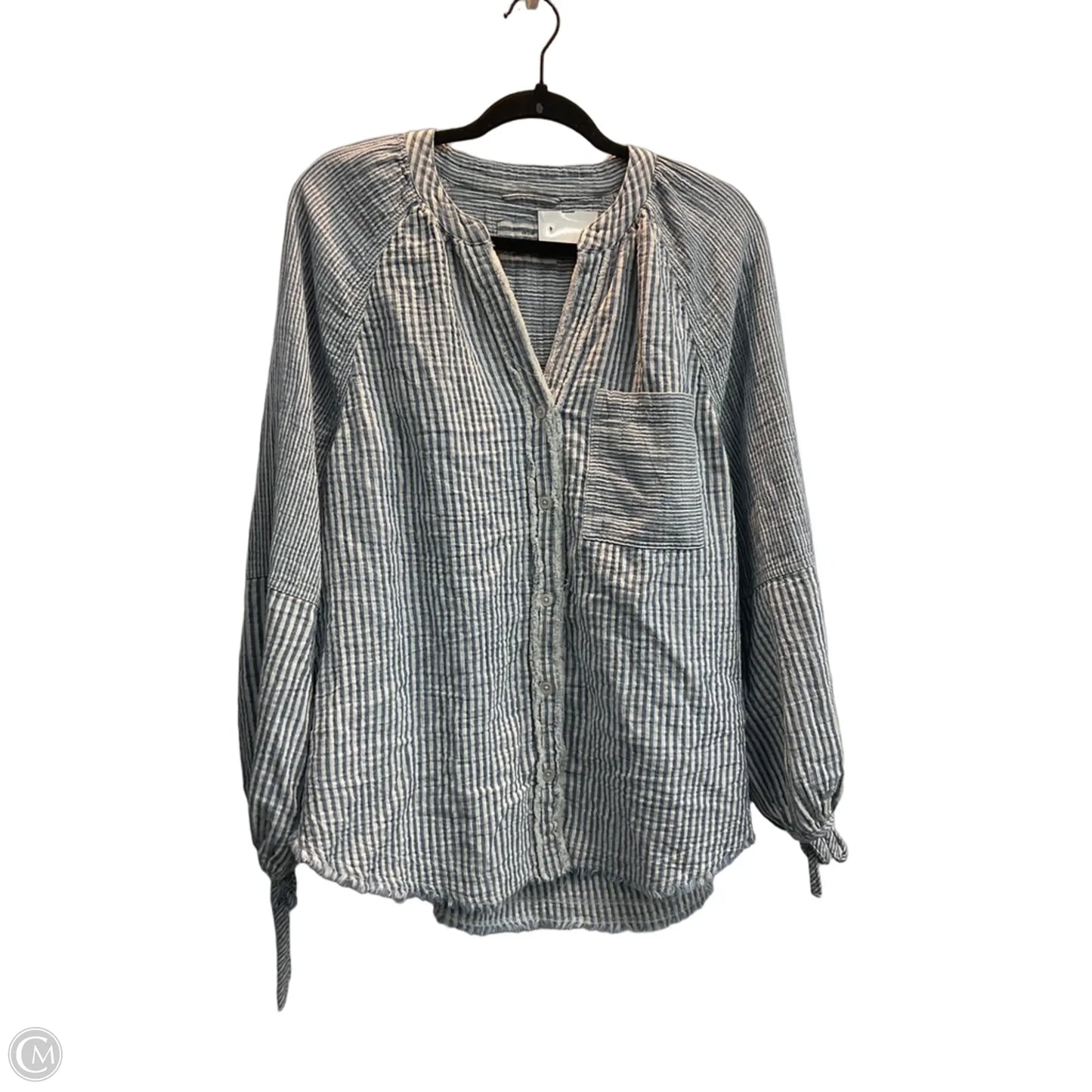 Top Long Sleeve By Aerie In Striped Pattern, Size: Xs