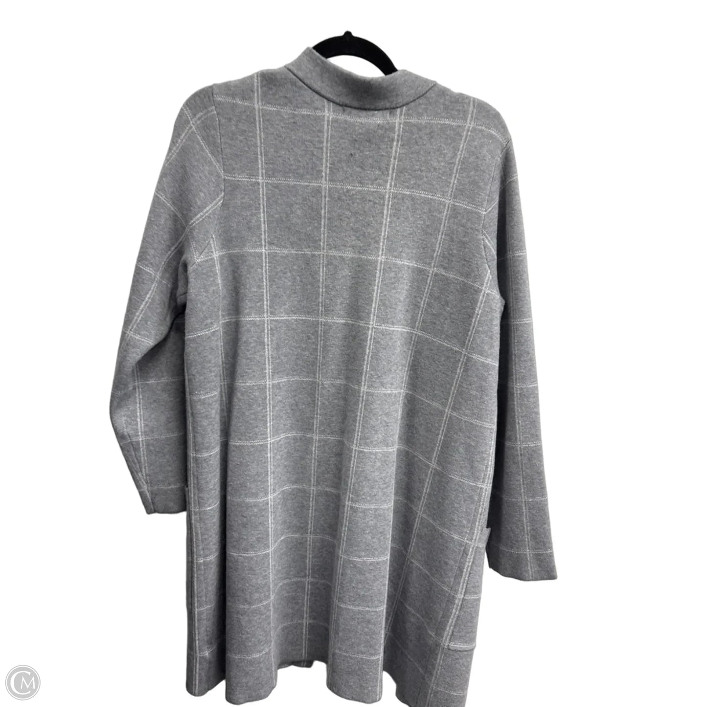 Sweater Cardigan By Tahari In Grey, Size: Xl