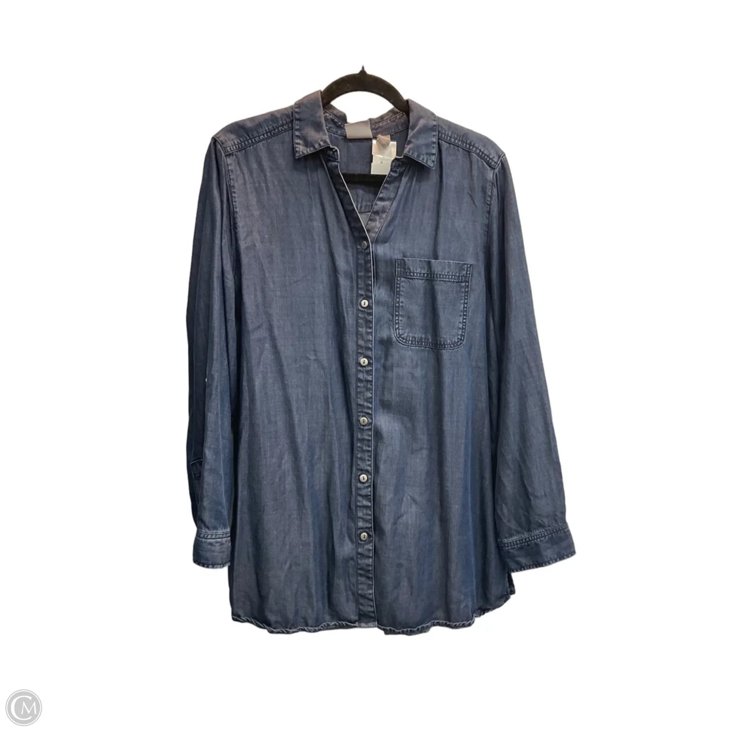 Top Long Sleeve By Chicos In Blue, Size: L