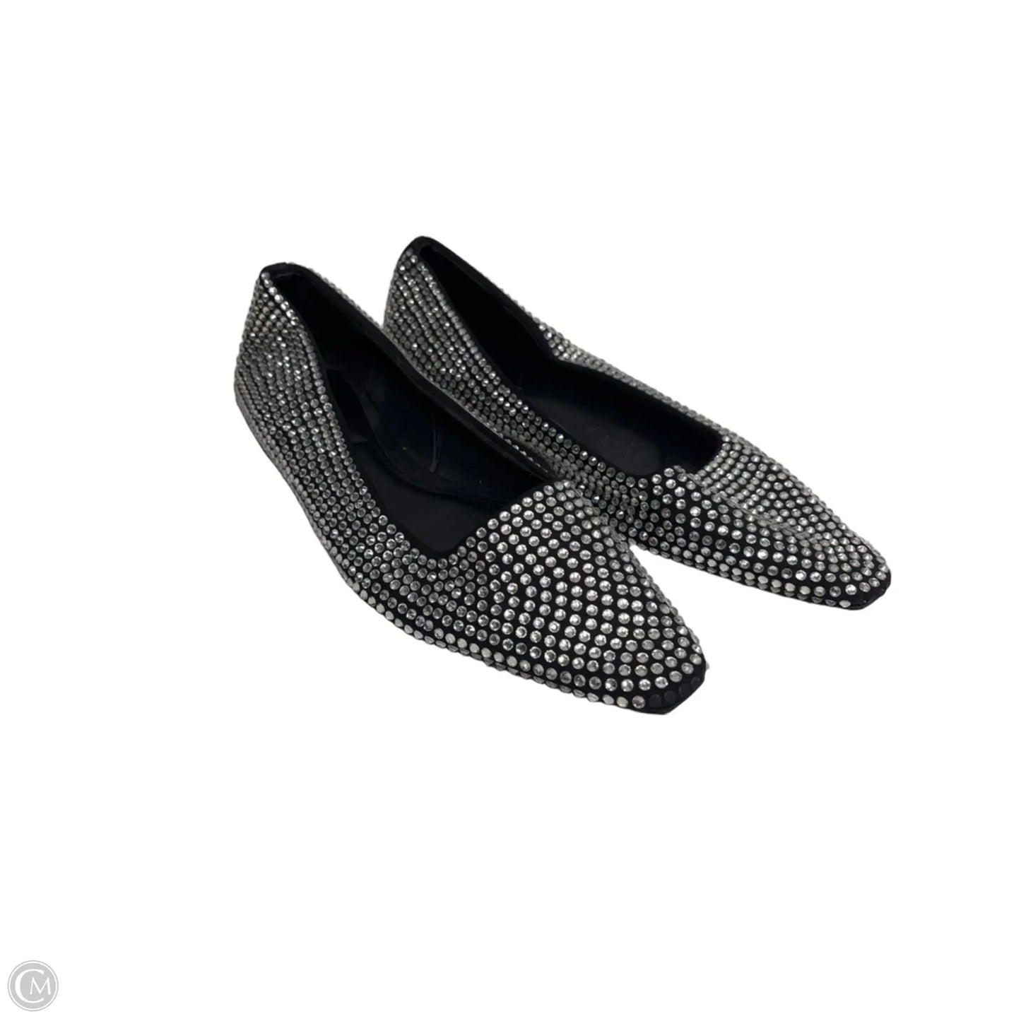 Shoes Flats By Zara In Black & Silver, Size: 8