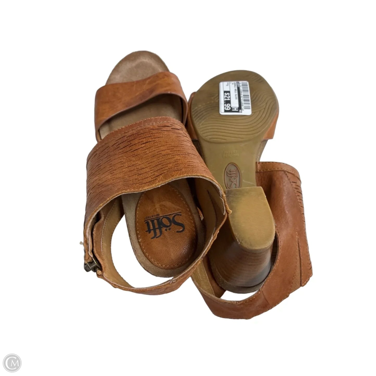Sandals Heels Block By Sofft In Tan, Size: 9