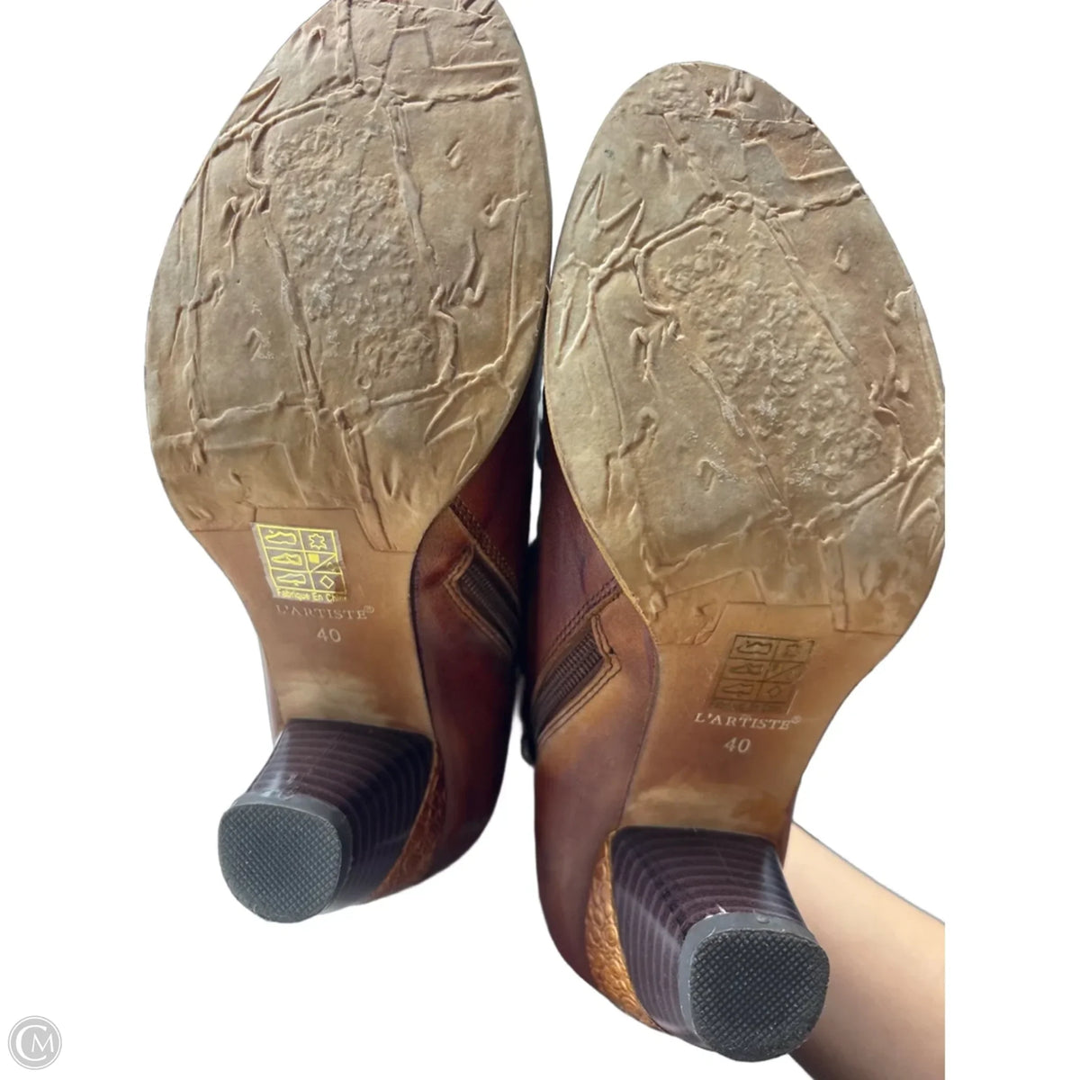 Boots Ankle Heels By Cmc In Brown, Size: 9