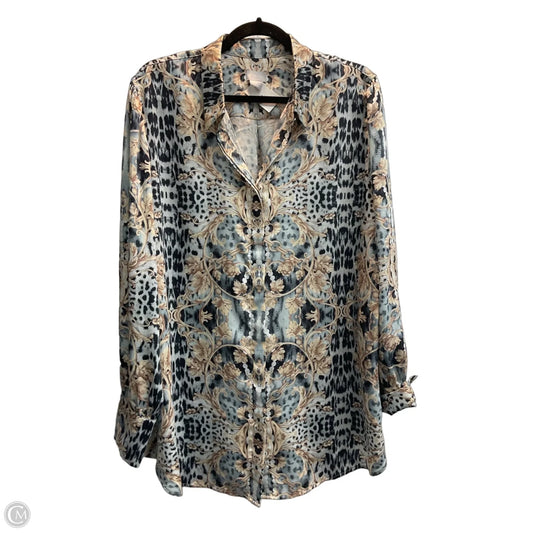 Blouse Long Sleeve By Chicos In Animal Print, Size: Xl