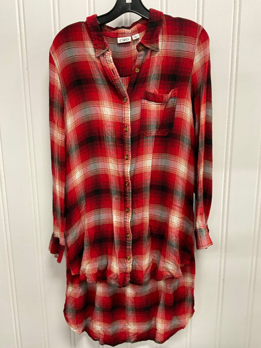 Tunic Long Sleeve By Cato In Red, Size: L