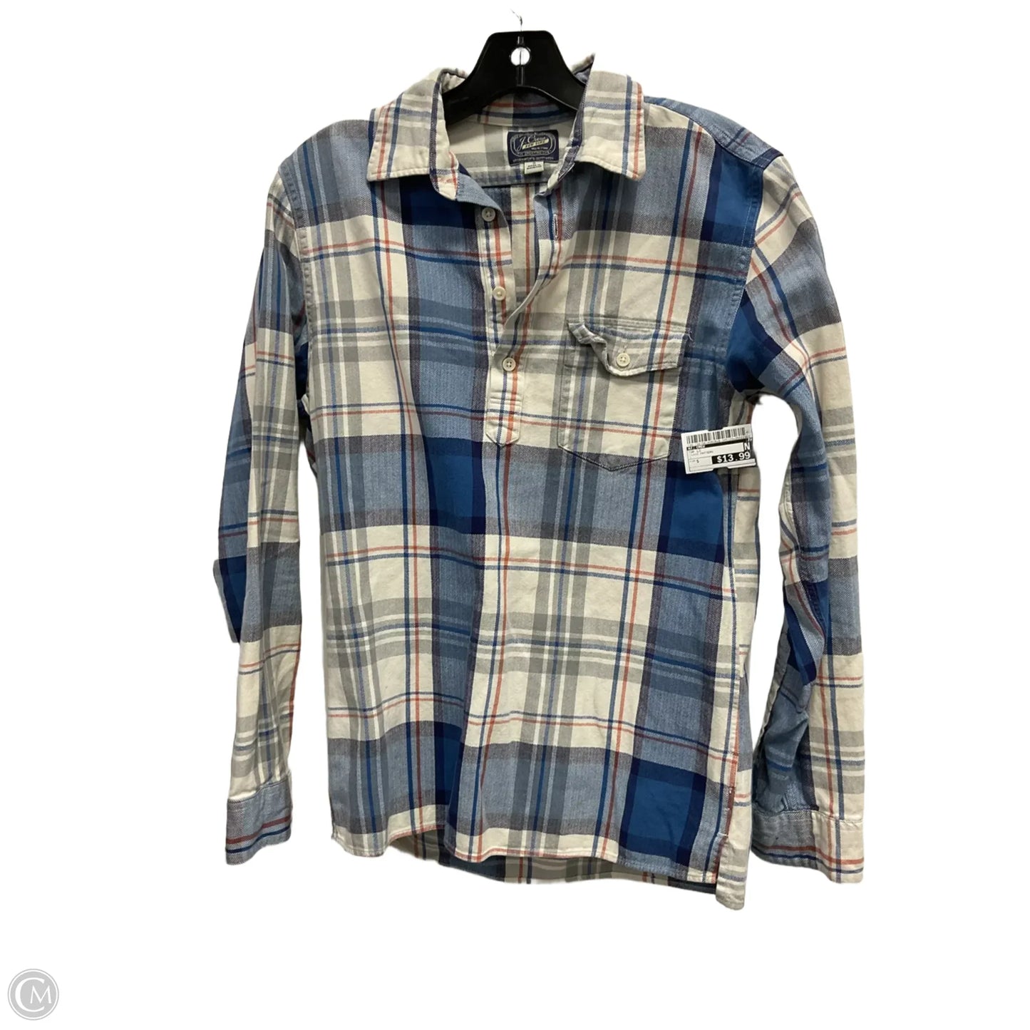 Top Long Sleeve By J. Crew In Plaid Pattern, Size: S