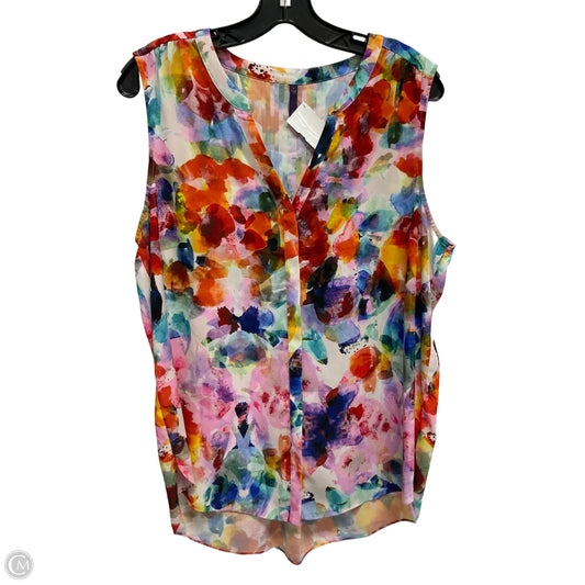Top Sleeveless By Not Your Daughters Jeans In Rainbow Print, Size: L