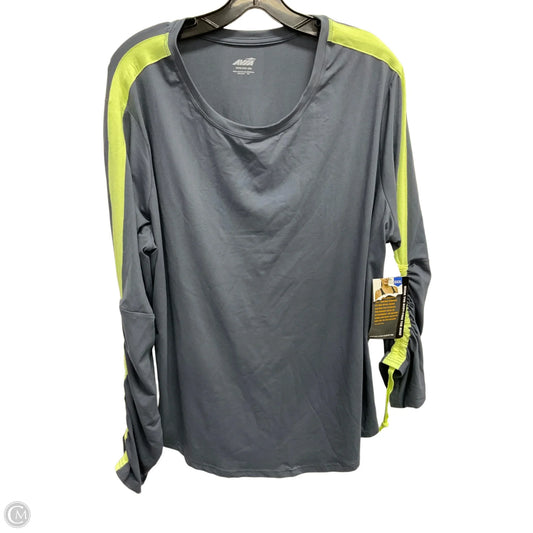 Athletic Top Long Sleeve Crewneck By Avia In Grey, Size: 3x