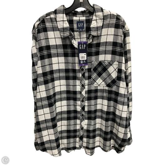 Top Long Sleeve By Gap In Black & White, Size: Xxl