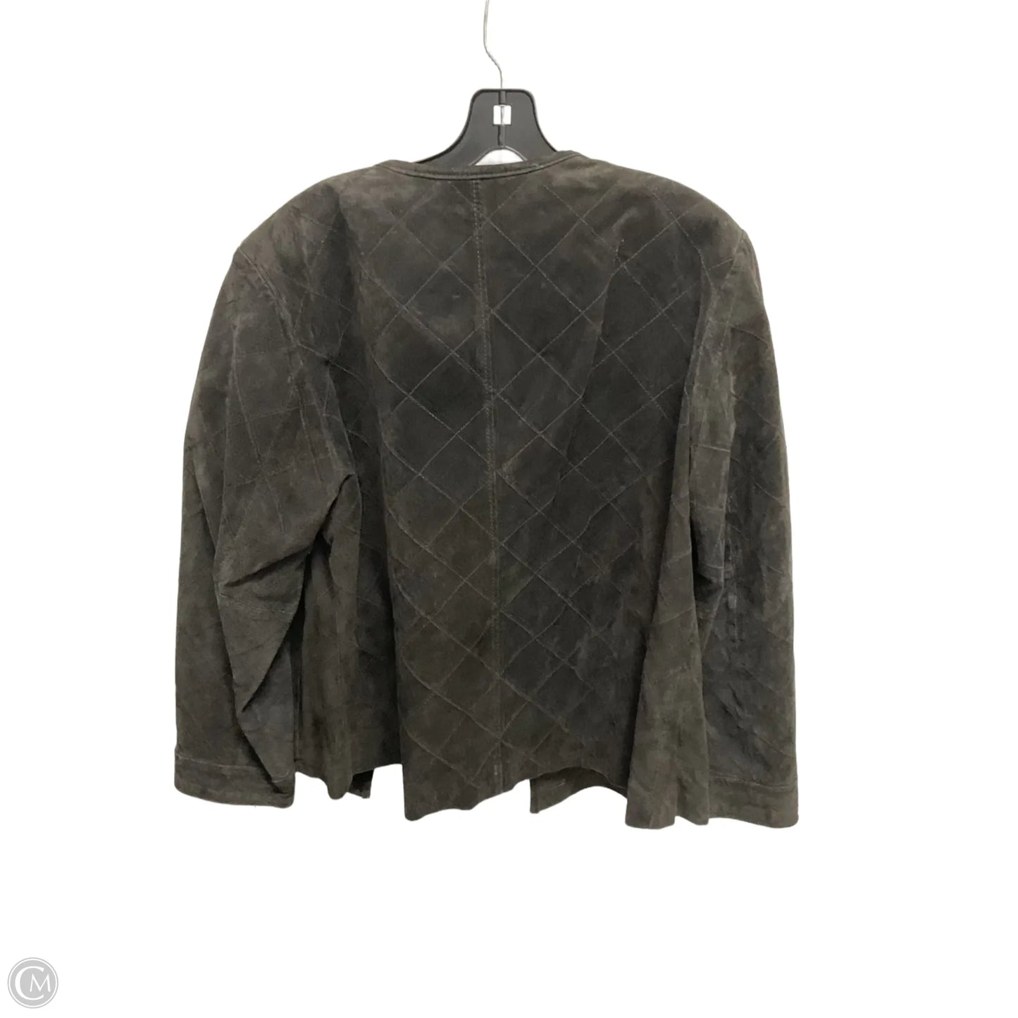 Jacket Leather By Chicos In Brown, Size: Xl