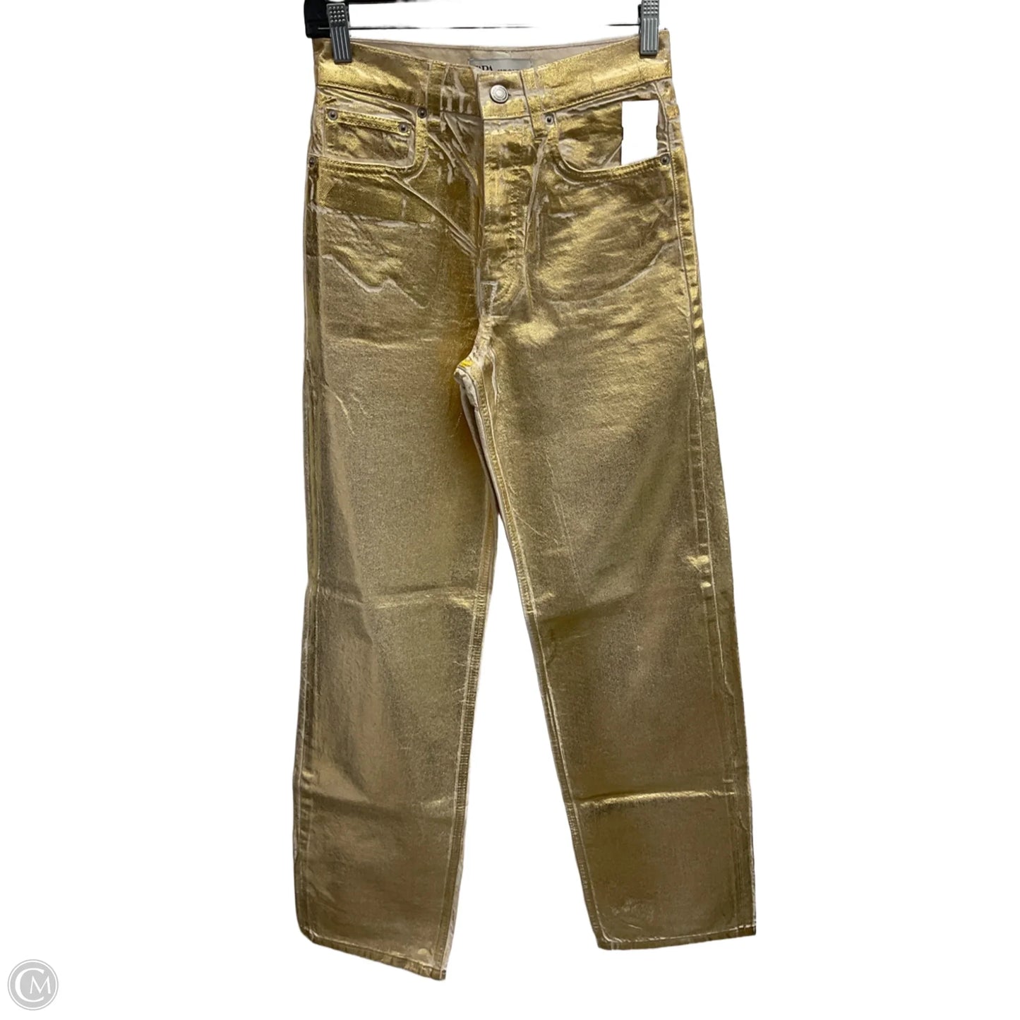 Jeans Wide Leg By Zara In Gold, Size: 2