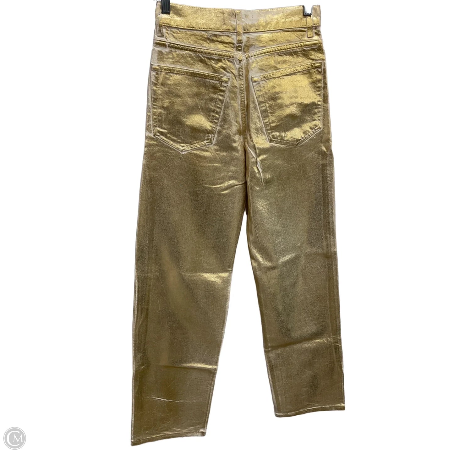 Jeans Wide Leg By Zara In Gold, Size: 2