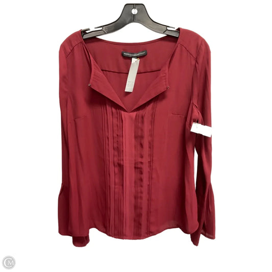 Blouse Long Sleeve By White House Black Market In Maroon, Size: S