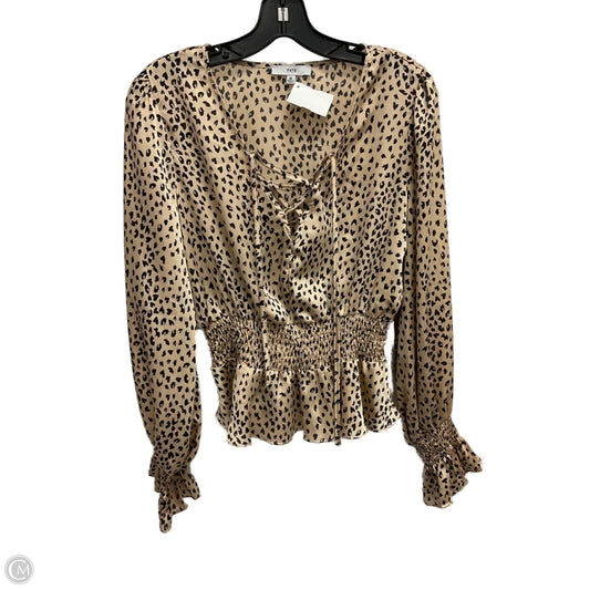 Blouse Long Sleeve By Fate In Animal Print, Size: M