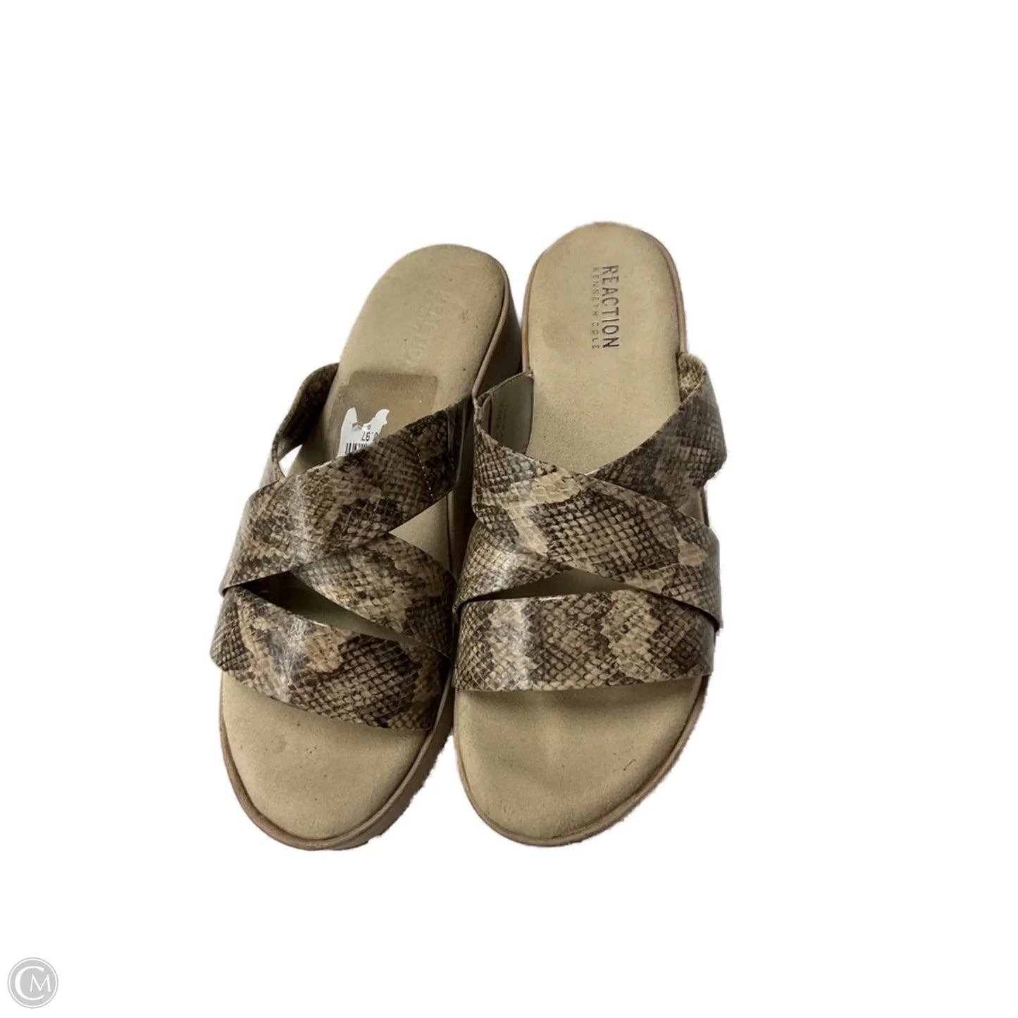 Sandals Heels Platform By Kenneth Cole Reaction In Snakeskin Print, Size: 8