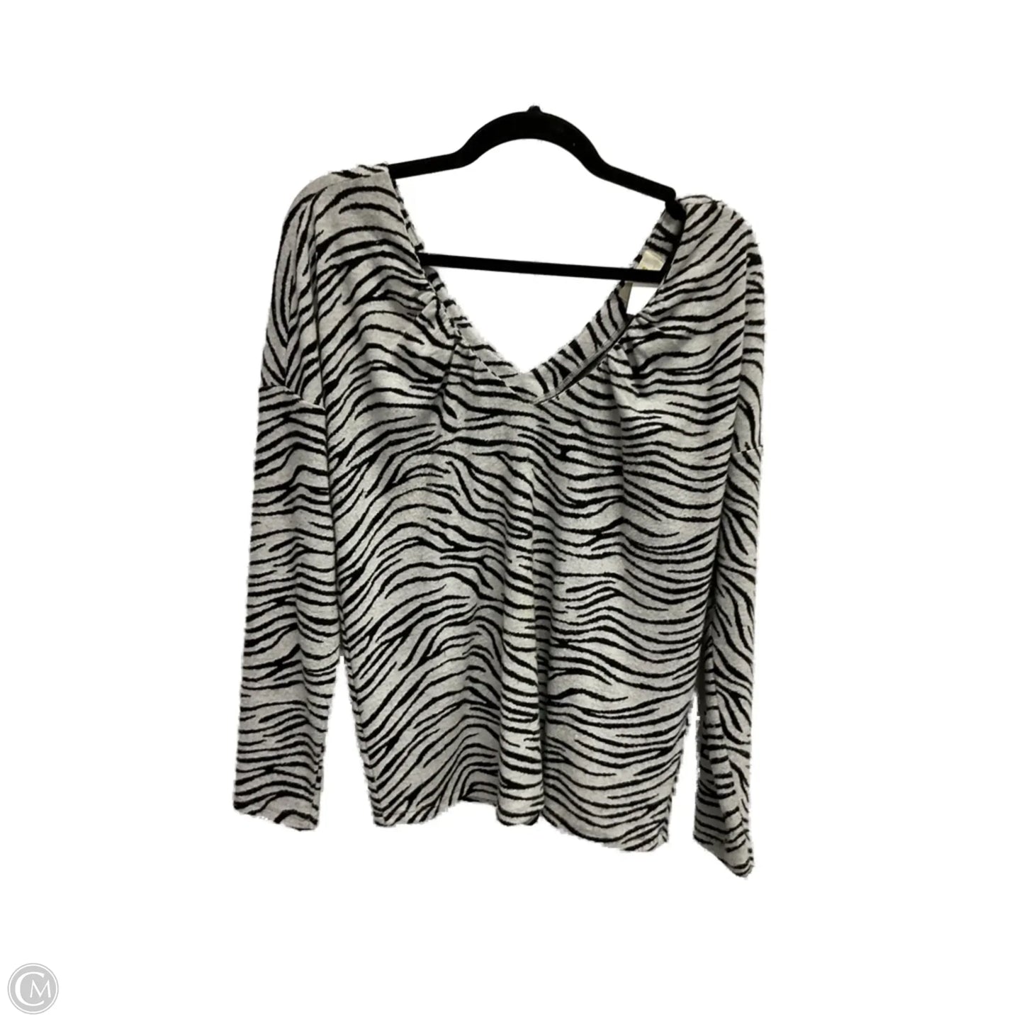 Top Long Sleeve By Maeve In Zebra Print, Size: M