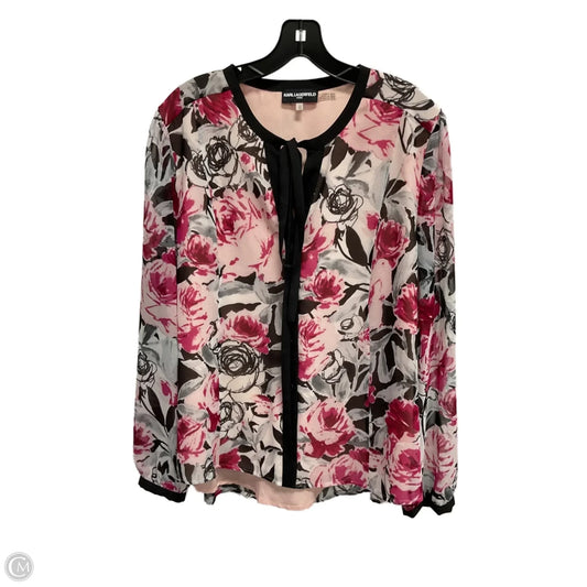 Blouse Designer By Karl Lagerfeld In Multi-colored, Size: Xl