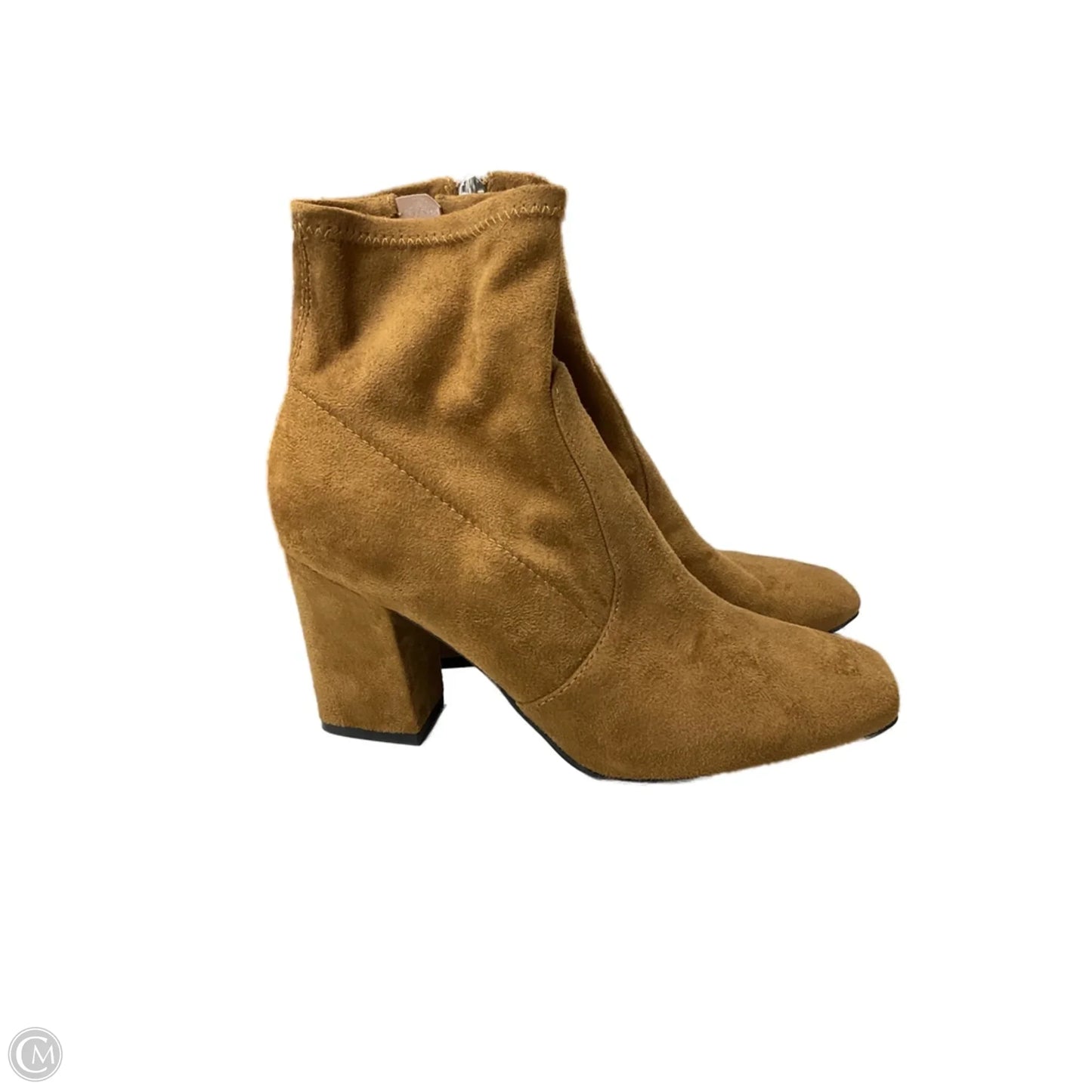 Boots Ankle Heels By Liz Claiborne In Tan, Size: 8